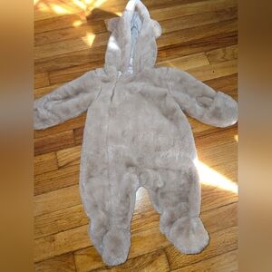 Cozy Tan Kids Footie with Hood